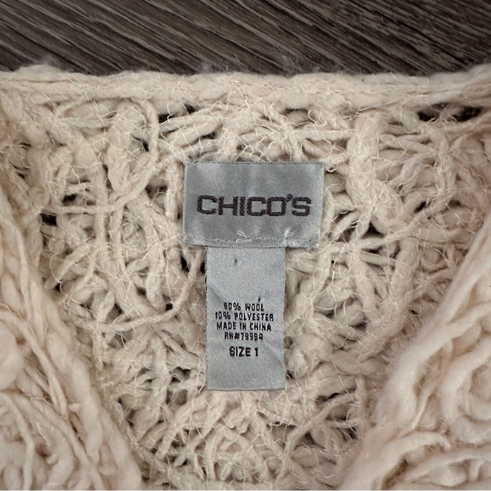 Chicos Textured Wool Open Sweater Jacket - Picture 5 of 6
